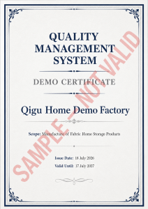 Quality Management System Certificate