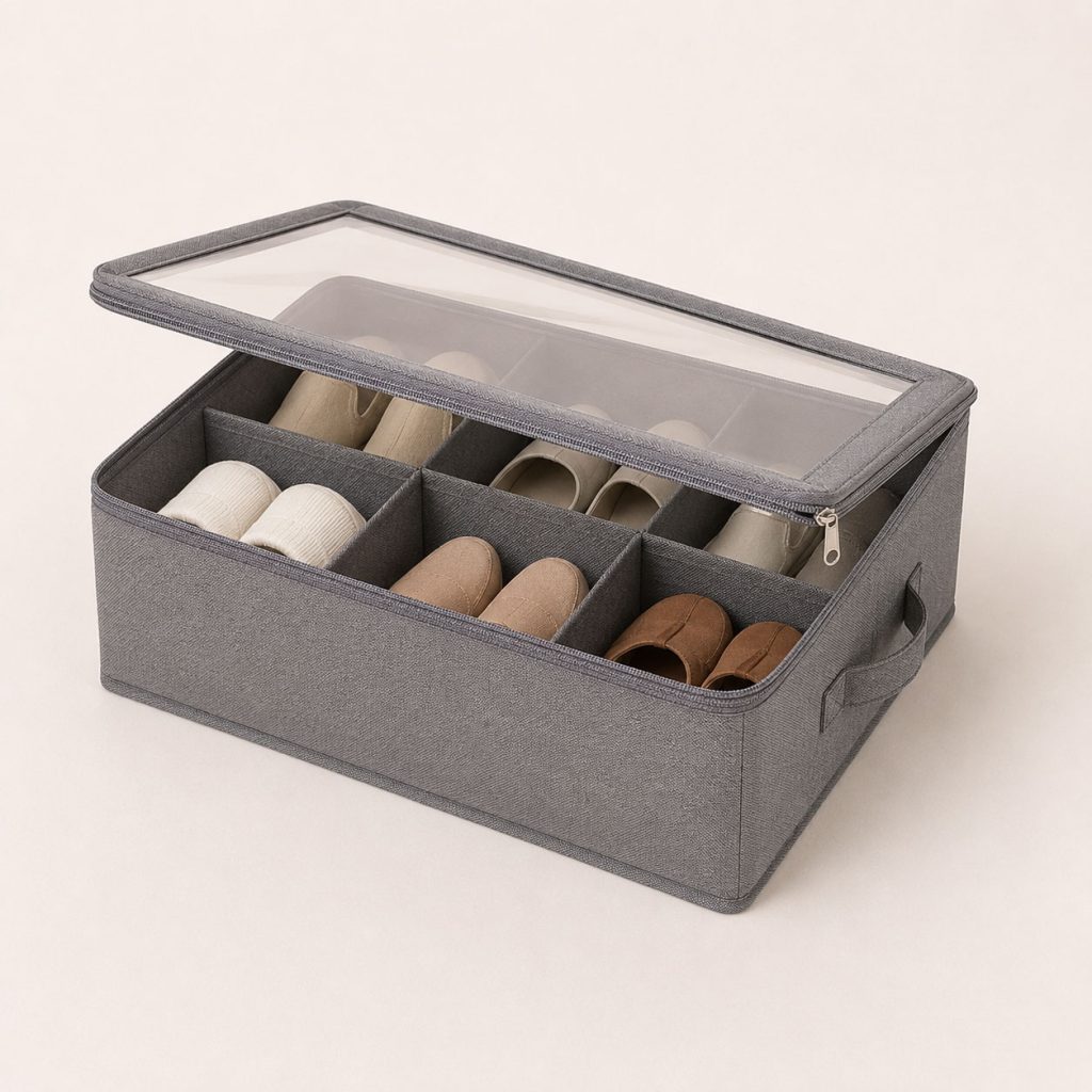 Foldable Shoe Storage Box with Clear Window product image